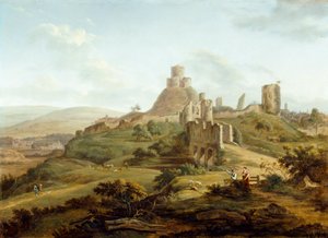 Blick auf Launceston Castle von Süden