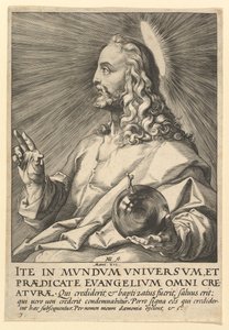 Christus, aus Christus, die Apostel und St. Paulus mit dem Glaubensbekenntnis, ca. 1589 von Hendrik Goltzius