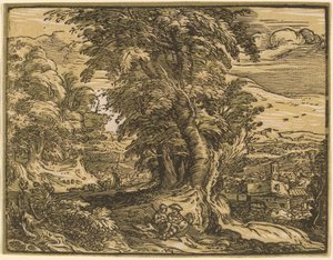 Landschaft mit einem Hirtenpaar