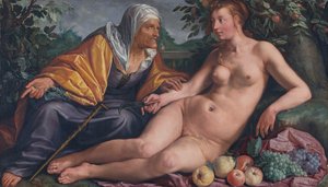 Vertumnus und Pomona von Hendrik Goltzius
