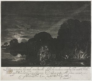 Die Flucht nach Ägypten bei Nacht