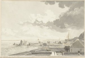 Das überflutete Ooijpolder mit Persingen in der Ferne, 1809 von Hendrik Hoogers (signed by artist)
