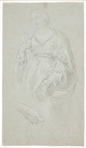 Stehende Frau. Knieansicht. Studie eines Arms