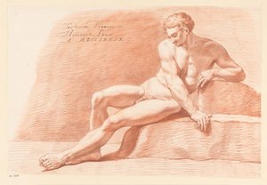 Sitzender männlicher Akt, von vorne gesehen (3. Preis 1779)