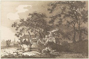 Landschaft mit Kühen