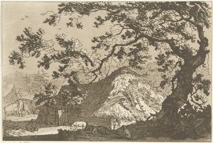 Landschaft mit zwei Bauernhöfen von Hendrik Meijer