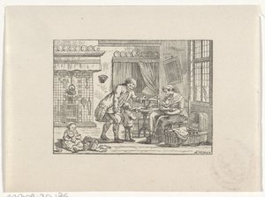 Interieur mit einer Familie