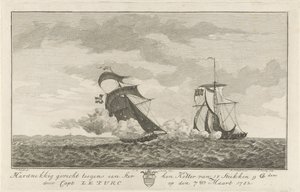Kampf gegen einen starken Kutter, 1782 von Hendrik Roosing