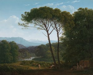 Italienische Landschaft mit Pinien