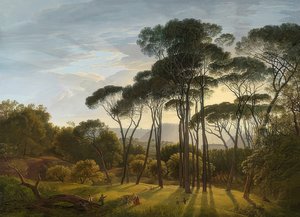 Italienische Landschaft mit Pinien