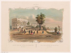 Ansicht des Hotels Bellevue bei Arnheim von Hendrik Wilhelmus Last