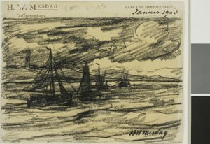 Schiffe auf See von Hendrik Willem Mesdag