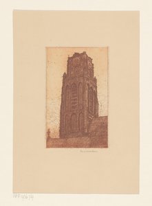 Studie eines Kirchturms von Hendrik de Boer (signed by artist)