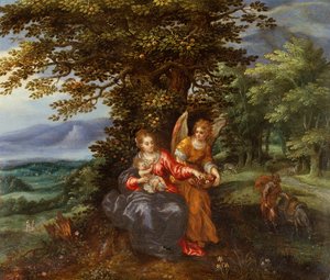 Die Rast auf der Flucht nach Ägypten von Hendrik de Clerck