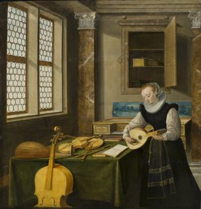 Dame spielt Laute von Hendrik van (c.1580 1649) Steenwyk