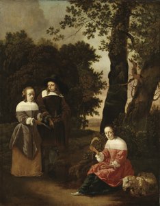 Ein Paar und eine Schäferin in einer Landschaft, 1661