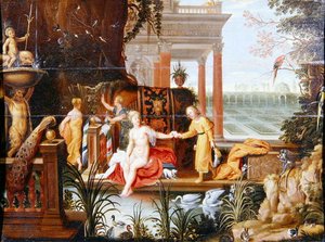 Bathseba am Pool mit ihren Dienerinnen