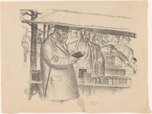 Bücherstand auf einem Markt von Henk Henriët