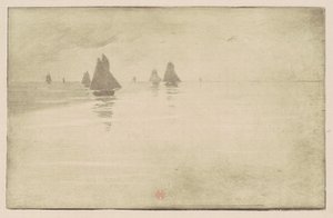 Boote im Morgennebel von Henri-Charles Guérard