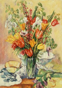 Iris und Tulpen