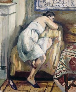 Jeanne schlafend in einem Stuhl