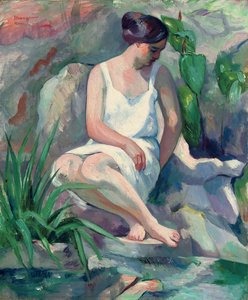 Sitzende Badende in Cassis (Jeanne) von Henri Charles Manguin