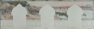 Skizze für das Rathaus von Asnières: Sommer. Die Seine bei Asnières, circa 1900 von Henri Gaston Darien