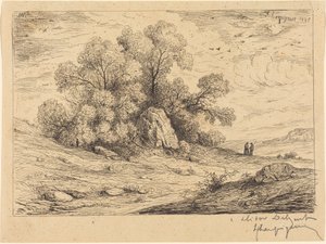 Baumgruppe bei Felsen von Henri-Joseph Harpignies
