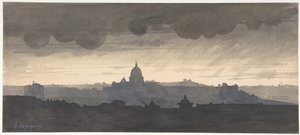Der Petersdom vom Pincio aus gesehen, Rom von Henri-Joseph Harpignies