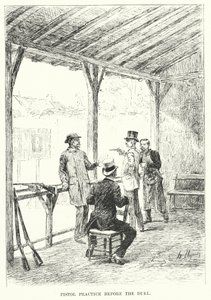 Pistolenübung vor dem Duell von Henri-Louis Dupray
