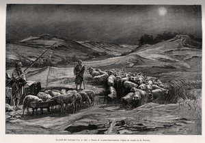 Der Anhängerbrunnen. Gravur von Laurent Desrousseaux zur Illustration der Geschichte „A travers la Perse meridionale“, von C.Babin und F.Houssay, 1885, in Le tour du Monde 1892, herausgegeben von Edouard Charton (1807-1891), Hachette, Paris. von Henri Alphonse Louis Laurent Desrousseaux