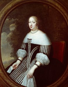 Porträt von Anna von Österreich (1601-1666) Regentin im Witwenkleid von Henri Beaubrun