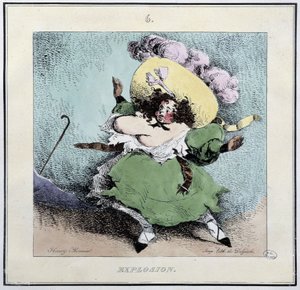Korsett-Explosion - in "Pariser Skizzen" von Henri Monnier, ed. Delpech, Paris von Henri Bonaventure Monnier
