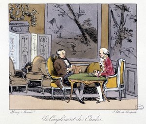 Le complément des études: zwei Männer diskutieren in einem Salon - in „Jadis et aujourd