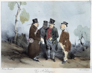 Les politiques - in „Esquisses parisiennes“ von Henri Monnier, ed. Delpech, Paris von Henri Bonaventure Monnier
