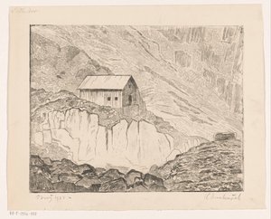 Haus auf einem Berg von Henri Braakensiek (signed by artist)