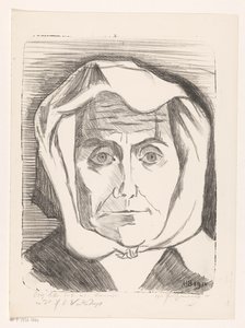 Porträt einer unbekannten Frau (Waanzinnigen) von Henri Braakensiek (signed by artist)