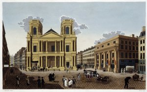Kirche Saint-Eustache, um 1820 - in „Vues de Paris“ von Courvoisier von Henri Courvoisier Voisin