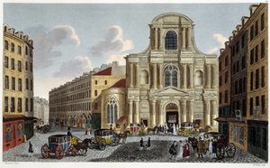 Kirche Saint-Gervais, um 1820 - in „Vues de Paris“ von Courvoisier von Henri Courvoisier Voisin