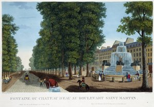 Brunnen oder Wasserschloss von Bd St Martin - in "Vues de Paris" von Courvoisier