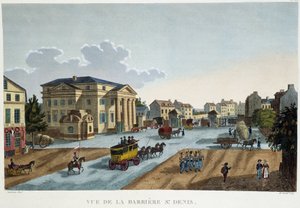 Die Barriere Saint-Denis, ca. 1827 - in „Vues de Paris“ von Courvoisier