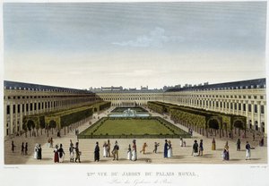 Ansicht des Gartens des Königspalastes - in „Views of Paris“ von Courvoisier