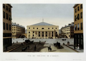 Ansicht des Odeon-Theaters - in „Vues de Paris“ von Courvoisier