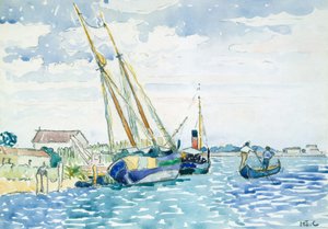 Meereslandschaft Boote in der Nähe von Venedig, 1903