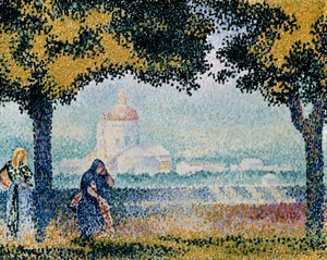 Die Kirche Santa Maria degli Angeli bei Assisi, 1909 von Henri Edmond Cross
