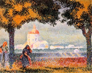 Die Kirche Santa Maria degli Angeli bei Assisi, 1909 von Henri Edmond Cross