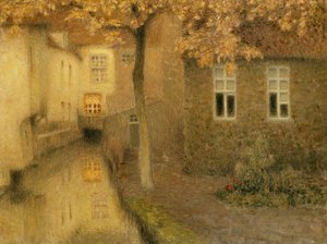 Ein Kanal in Brügge bei Dämmerung, ca. 1898