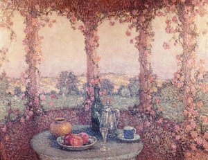 Der Tisch unter der Laube von Henri Eugene Augustin Le Sidaner