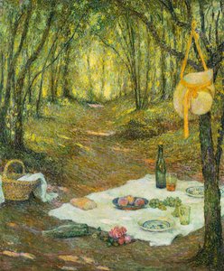 Das Picknick im Wald, Gerberoy von Henri Eugene Augustin Le Sidaner