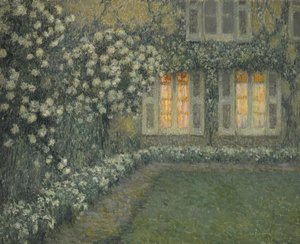 Der weiße Garten in der Dämmerung